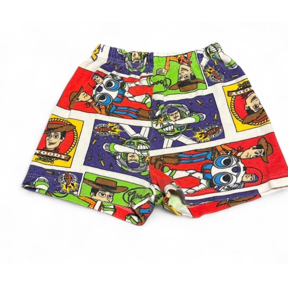 Vintage 90s Disney Toy Story Woody Buzz Lightyear Boys AOP Shorts Size 4-5